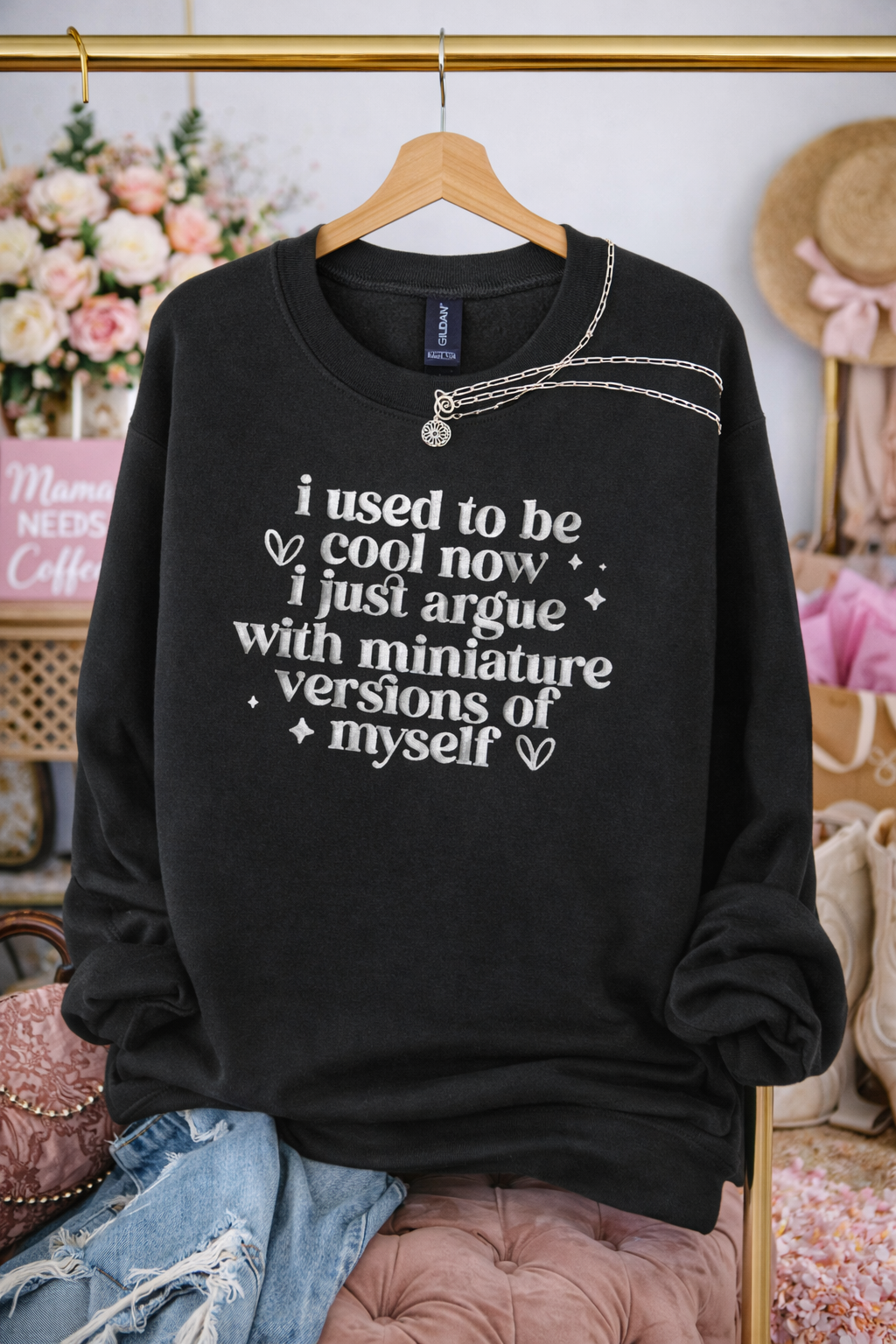 Embroidered I Used To Be A Cool Mom Sweatshirt, Embroidered Gift for Her
