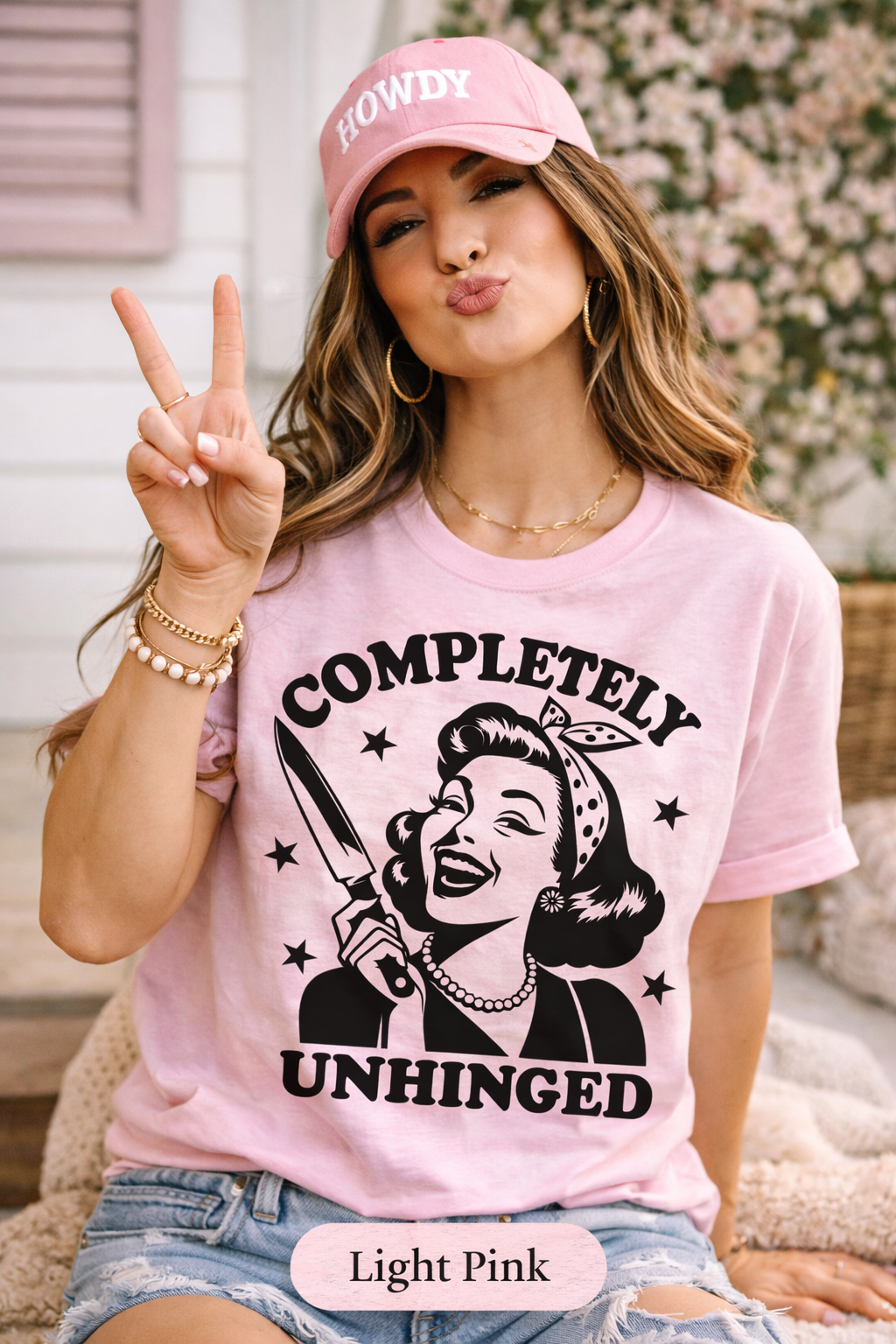 Completely Unhinged Graphic Tee | Funny Retro Cowgirl Shirt | Sassy Western Boutique Tee
