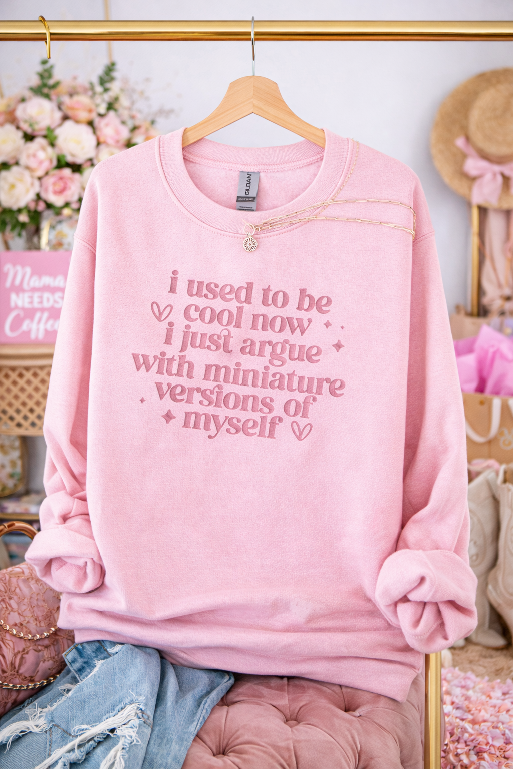 Embroidered I Used To Be A Cool Mom Sweatshirt, Embroidered Gift for Her